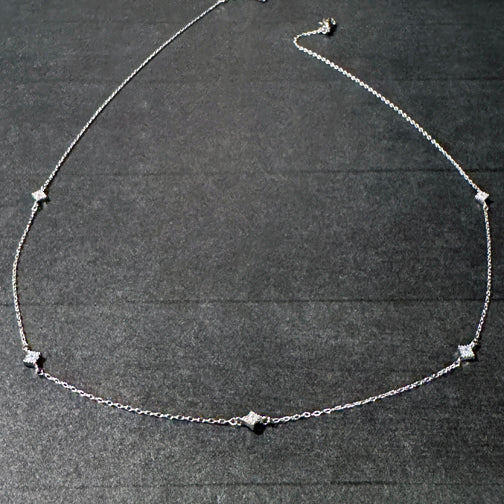Silver Dainty Crystal Layering Necklace | FENNO FASHION | Cincinnati Jewelry Designer 
