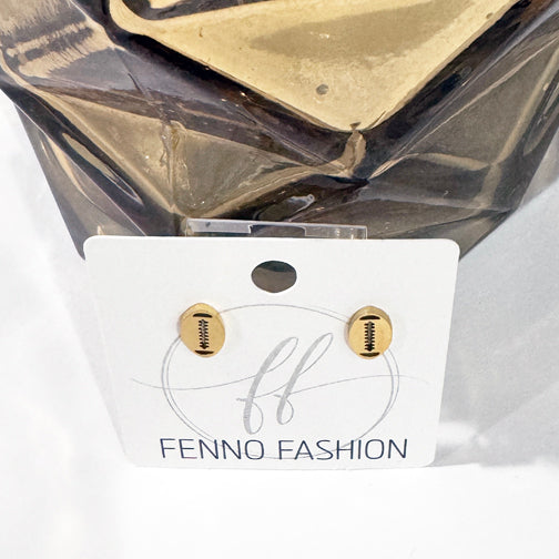 Silver Football Earrings | Football Studs | Sports Earrings | FENNO FASHION