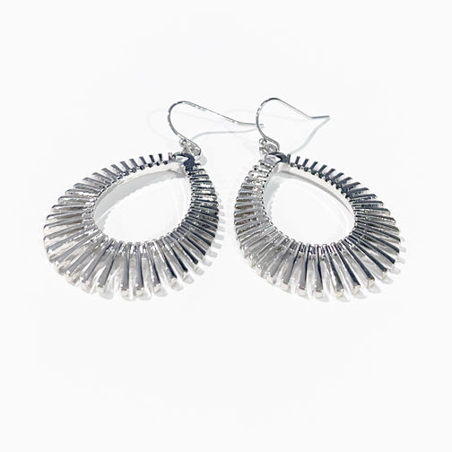 Silver Geometric Earrings | Teardrop Earrings | Unique Silver Earrings | FENNO FASHION