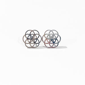 Silver Geometric Stud Earrings | FENNO FASHION