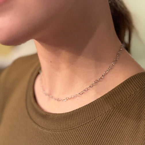 Silver Heart Necklace | Interlocking Hearts Necklace | Dainty Heart Necklace | FENNO FASHION