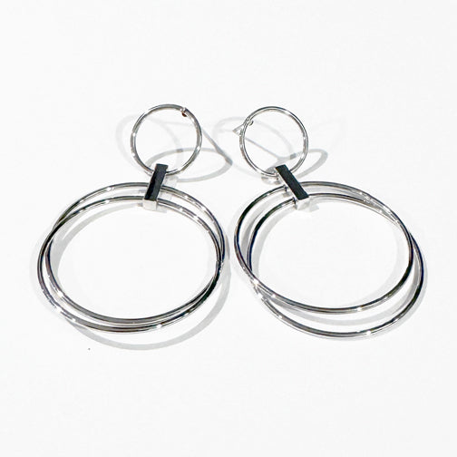 Silver Hoop Earrings | Hoop Post Earrings | Geometric Earrings | FENNO FASHION