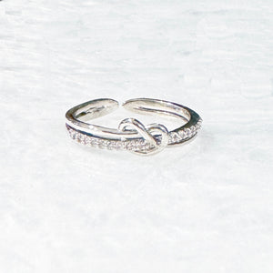 Silver Love Knot Ring | Adjustable Silver  Ring | FENNO FASHION