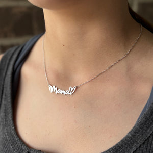 Silver MAMA Necklace | MOM Necklace | FENNO FASHION