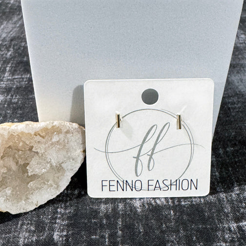 Silver Minimalist Earrings | Small Bar Stud Earrings | Bar Studs | FENNO FASHION