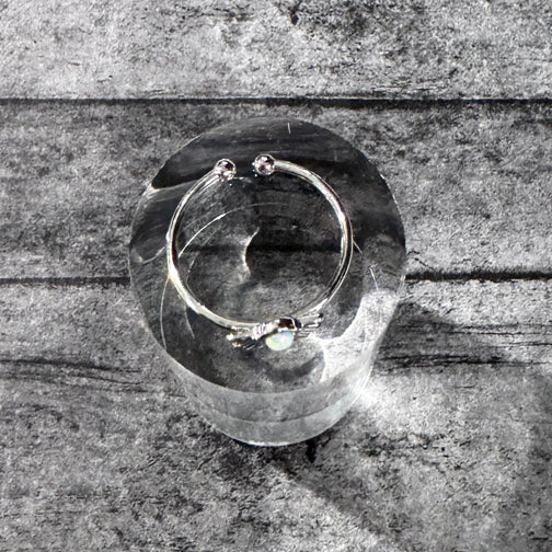 Silver Opal Adjustable Ring | Dainty Opal Ring | FENNO FASHION