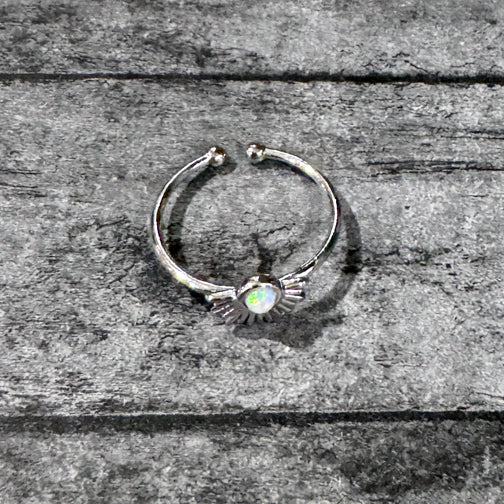 Silver Opal Adjustable Ring | Dainty Opal Ring | FENNO FASHION