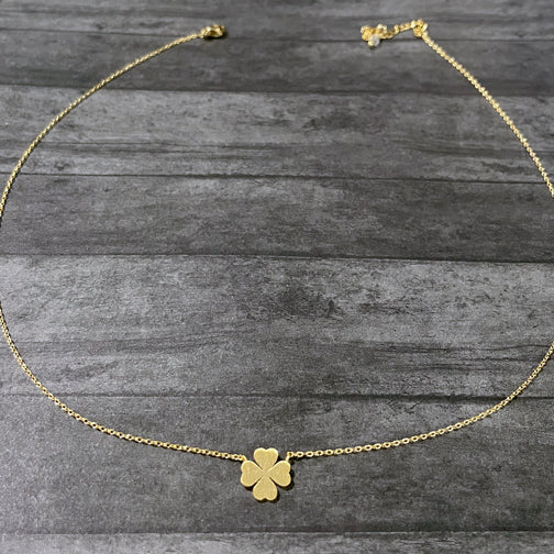 Gold Shamrock Necklace | 4 Left Clover Necklace | FENNO FASHION