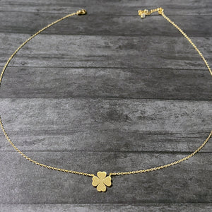 Gold Shamrock Necklace | 4 Left Clover Necklace | FENNO FASHION