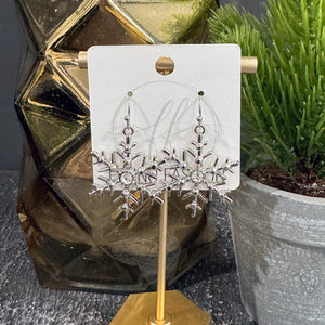 Silver Snowflake Earrings | Christmas Earrings | FENNO FASHION