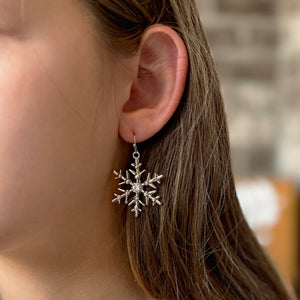 Silver Snowflake Earrings | Christmas Earrings | FENNO FASHION