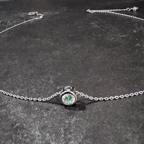 Silver Solitaire Crystal Necklace | Dainty Crystal Necklace | Everyday Wear Necklace | FENNO FASHION