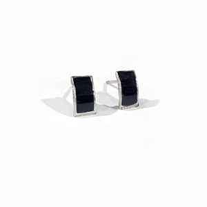 Gold and Black Stud Earrings | Minimalist Earrings | Black Earrings | FENNO FASHION