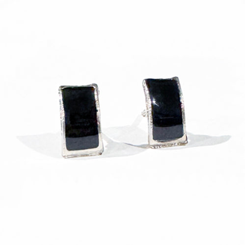 Gold and Black Stud Earrings | Minimalist Earrings | Black Earrings | FENNO FASHION