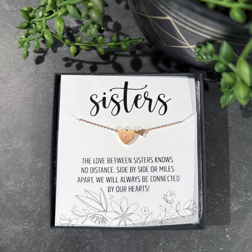 Sisters Necklace | Dainty Heart Necklace | Sisters Bond Necklace | Gifts for Sisters | FENNO FASHION