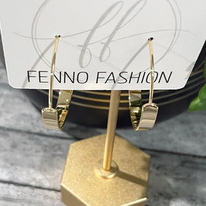 Flat Bar Hoop Earrings | Gold Hoop Earrings | FENNO FASHION | Megan Fenno