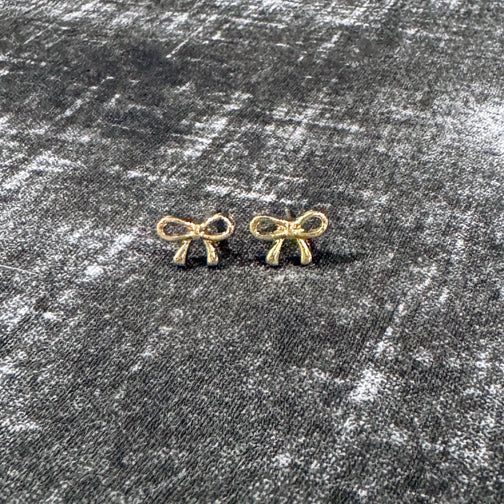 Small Bow Stud Earrings | Bow Earrings | Ribbon Studs | Gold Bow Studs | FENNO FASHION