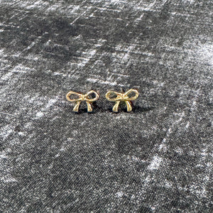 Small Bow Stud Earrings | Bow Earrings | Ribbon Studs | Gold Bow Studs | FENNO FASHION