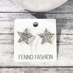 Glitter Star Stud Earrings | Christmas Stud Earrings | Christmas Star Earrings | Megan Fenno | FENNO FASHION