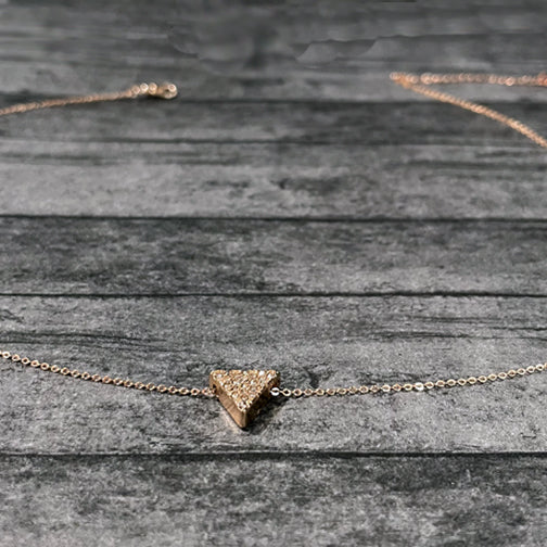Dainty Crystal Triangle Necklace | Triangle Jewelry | Dainty Crystal Necklace | Megan Fenno | FENNO FASHION