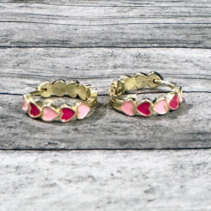 Pink & Red Golden Valentine Hoops (GOLD OR SILVER)