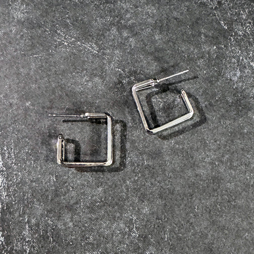 Square Hoop Earrings | Silver Hoop Earrings | Layered Hoops | FENNO FASHION | Cincinnati Jewelry Designer | Geometric Hoops 