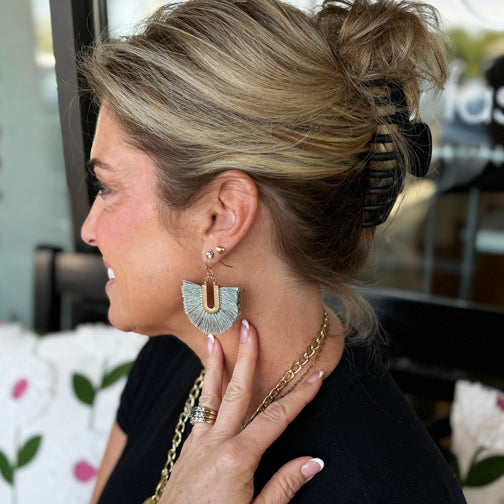 Tassel Earrings | Gold Geometric Earrings | Fringe Earrings | Fall Jewelry | FENNO FASHION