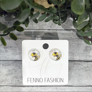 Taylor High School Spirit Earrings | Taylor Yellow Jacket Earrings | FENNO FASHION