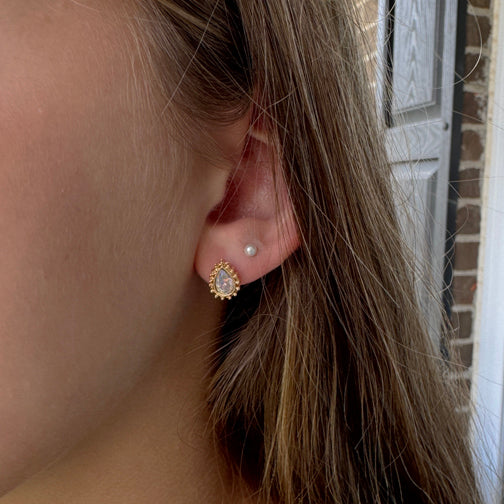 Vintage Inspired Crystal Earrings | Everyday wear Studs | Crystal Studs | FENNO FASHION