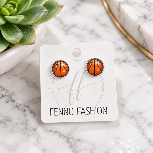 Basketball Stud Earrings (GOLD OR SILVER)