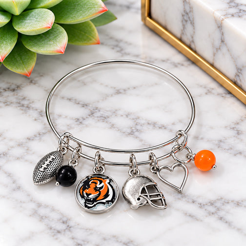 Cincinnati Bengals Silver Charm Bracelet