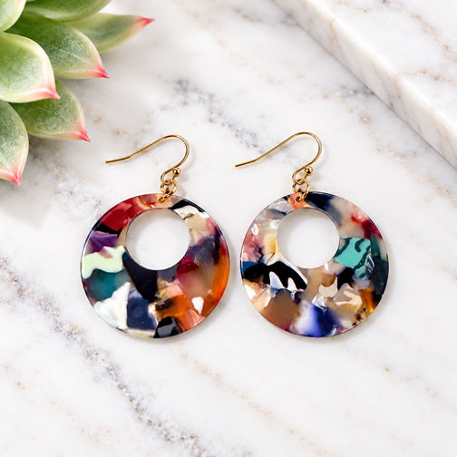Color Pop Circle Earrings (SILVER OR GOLD EAR HOOKS)