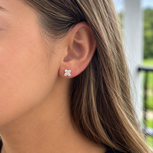 Emerald Quad Sparkle Studs (GOLD, ROSE GOLD OR SILVER)