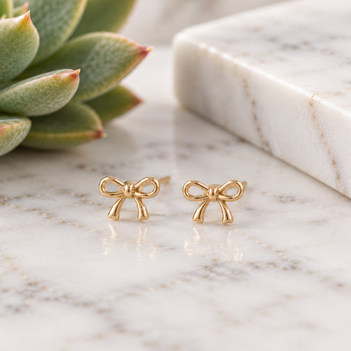Petite Classic Bow Stud Earrings (GOLD OR SILVER)