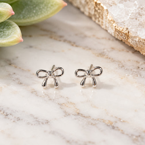 Petite Classic Bow Stud Earrings (GOLD OR SILVER)