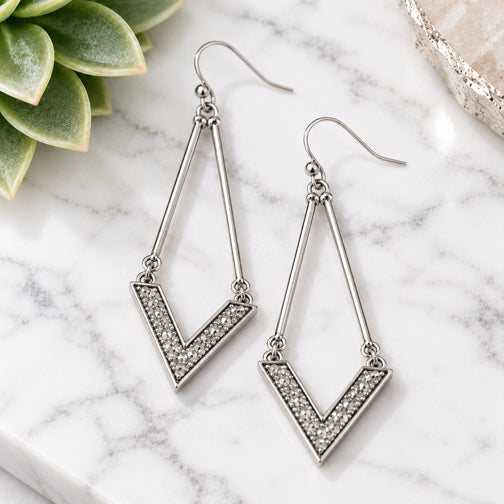 Druzy Triangle Geometric Earrings (GOLD OR SILVER)