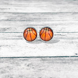 Silver Basketball Earrings | Basketball Stud Earrings | Megan Fenno | FENNO FASHION