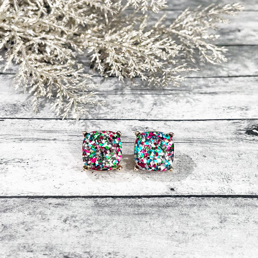 Christmas Glitter Stud Earrings | Christmas Studs | Christmas Earrings | FENNO FASHION | Megan Fenno