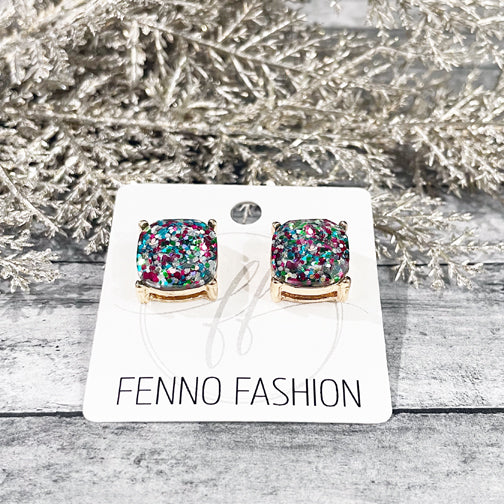 Christmas Glitter Stud Earrings | Christmas Studs | Christmas Earrings | FENNO FASHION | Megan Fenno