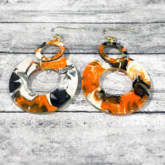 Cincinnati Bengals Orange & Black Tiger Earrings (Silver Or Gold Ear H -  FENNO FASHION, LLC