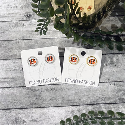 Cincinnati Bengals Tiger Striped Dangly Earrings (GOLD OR SILVER) - FENNO  FASHION, LLC