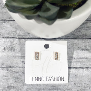 Crystal Bar Stud Earrings | Bar Earrings | Bar Studs | FENNO FASHION | Megan Fenno