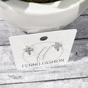 Silver Cross Studs | Cross Earrings | Megan Fenno | FENNO FASHION