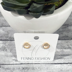 Geometric Stud Earrings | Tiny Circle Studs | Crystal Stud Earrings | Megan Fenno | FENNO FASHION