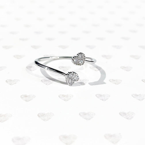 ☆nff☆ silver925 heart logo wide ringsilver nff1 Vtg.Designer NF- Sterling Silver heart marcasites ring- sz6
