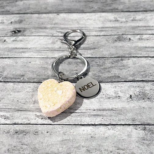 Flower Petal Remembrance Keychain using Handmade Beads | Customizable Keychain | Megan Fenno | FENNO FASHION | Cincinnati | Memorial Jewelry Cincinnati | Funeral Flower Jewelry Cincinnati 