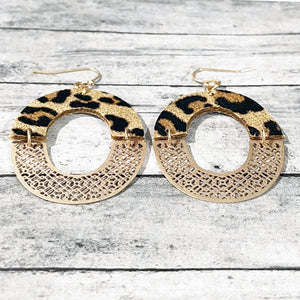 Cheetah Print Earrings | Gold Geometric Jewelry | Megan Fenno | FENNO FASHION 