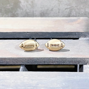 Gold Football Stud Earrings | Sports Earrings | FENNO FASHION | Megan Fenno 