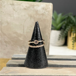 Layered Gold Adjustable Ring | Dainty Crystal Ring | Megan Fenno | FENNO FASHION