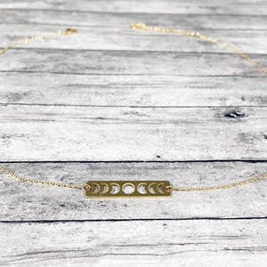 Moon Phase Necklace | Bar Necklace | Silver Moon Necklace | Gold Moon Necklace | FENNO FASHION | Megan Fenno